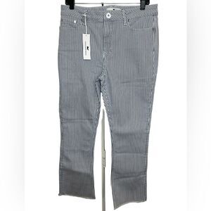 Vineyard Vines Railroad Stripe High Rise Kick Flare Raw Hem Jamie Jeans Size 30